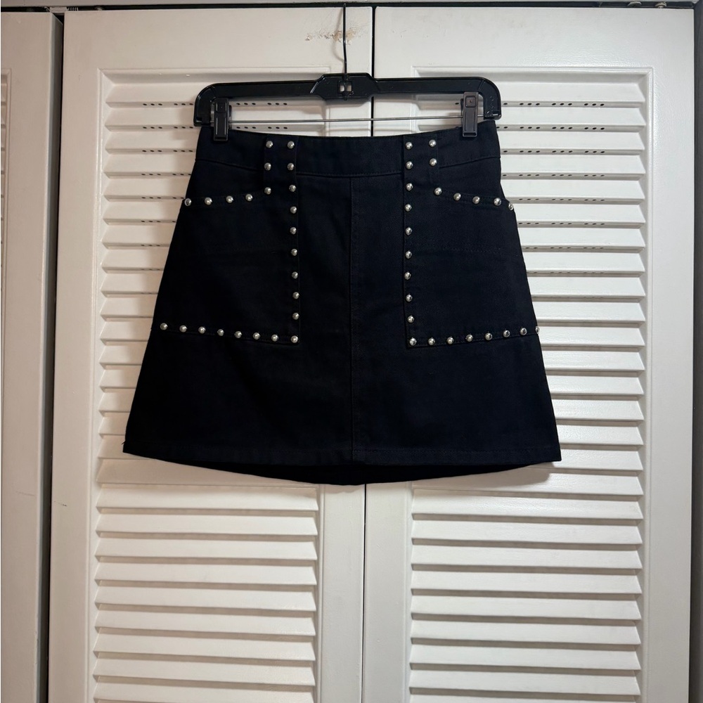 BDG Black Mini Skirt with Silver Studs